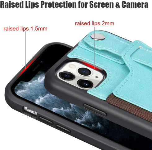 TOOVREN Phone Cover for iPhone 11 Pro Max Wallet Case with Card Holder PU Leather Kickstand Fits iPhone 11 Pro Max Case with Strap Stand Adjustabl...
